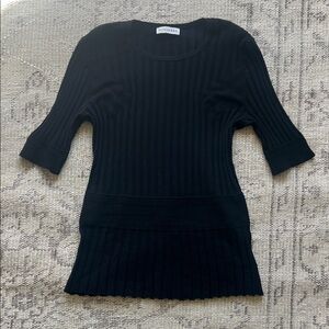 Altuzarra Black Ribbed Knit Top